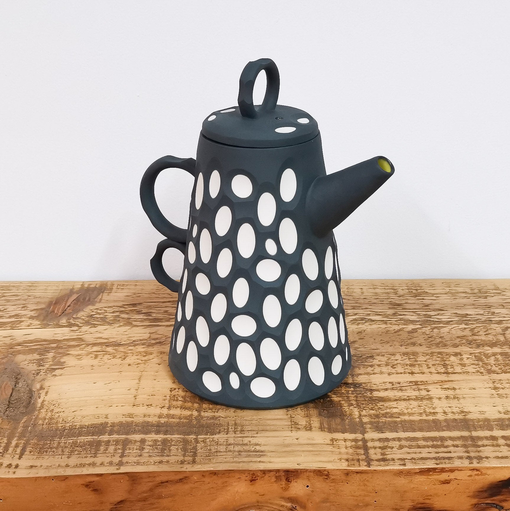 Handmade Charcoal Porcelain Coffee Pot