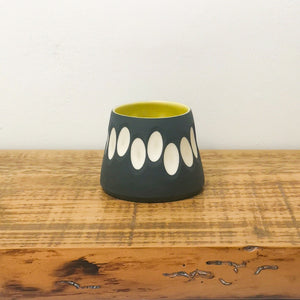 Open image in slideshow, Handmade Medium Charcoal Porcelain Tealight Holder
