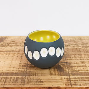 Open image in slideshow, Handmade Large Round Charcoal Porcelain Tealight Holder
