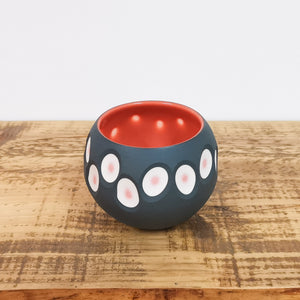 Handmade Medium Round Charcoal Porcelain Tealight Holder