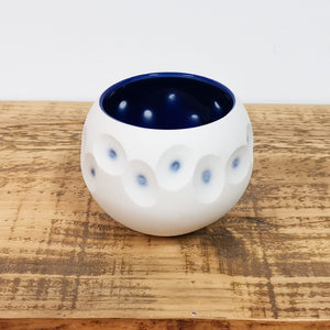 Open image in slideshow, Handmade Large Round White Porcelain Tealight Holder
